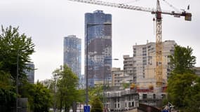 Un chantier de construction près de La Défense en Ile-de-France