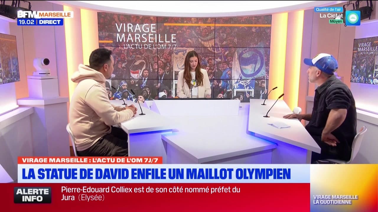 Virage Marseille du mercredi 12 mars - La statue de David enfile un maillot olympien