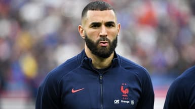 Karim Benzema avant un match de l'équipe de France, le 3 juin 2022
