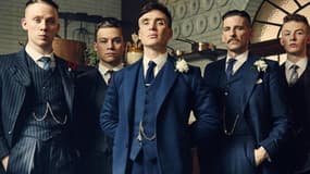 Les acteurs de la série Peaky Blinders avec Cillian Murphy au centre