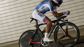 Thibaut Pinot en plein effort lors du chrono de la première étape du Tour 2015