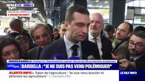 "L'accueil que nous recevons au Salon de l'agriculture est bienveillant et chaleureux" affirme Jordan Bardella
