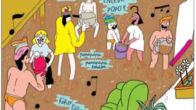 Une scène de la BD "Les Gugusses en vacances" d'Emilie Gleason