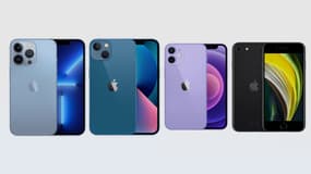 Les iPhone 13 Pro, iPhone 13, iPhone 12 mini et iPhone SE d'Apple