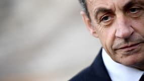 Nicolas Sarkozy quittant le Petit Palais en mai 2017.