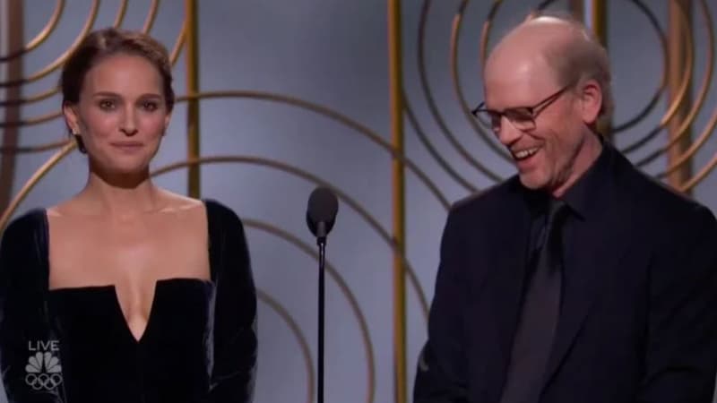Natalie Portman et Ron Howard lors de la 75e cérémonie des Golden Globes