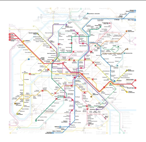La RATP a publié une carte afin de découvrir l'ensemble des stations de métro fermées en cette journée de mobilisation contre la réforme des retraites.