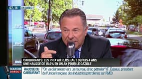 "Sur un litre à 1 euro 50, vous avez 95 centimes de taxes... C'est considérable, il n'y a pas un produit en France qui est plus taxé que cela"