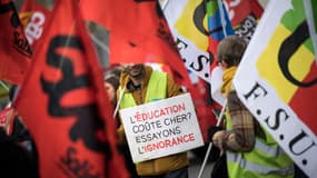 Une manifestation de personnels de l'Éducation nationale à Nantes, le 14 février 2020.