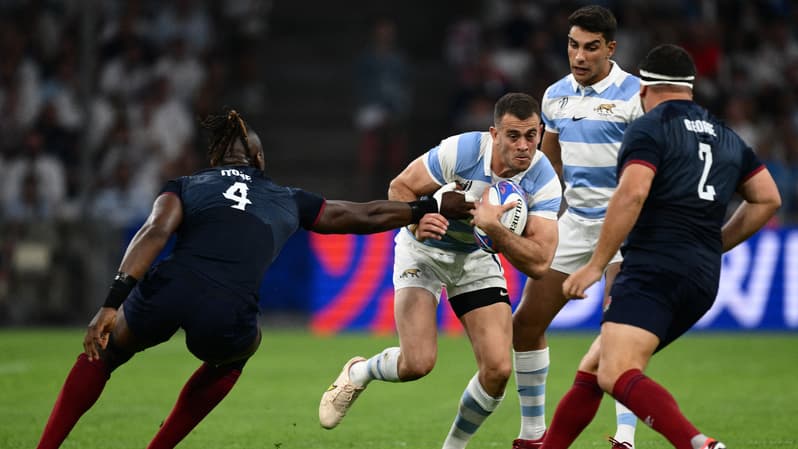 Emiliano Boffelli lors d'Angleterre-Argentine, Coupe du monde de rugby, 9 septembre 2023