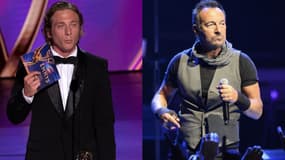 Jeremy Allen White sur la scène des Emmy Awards 2024, et Bruce Springsteen à l'Accor Arena en 2016