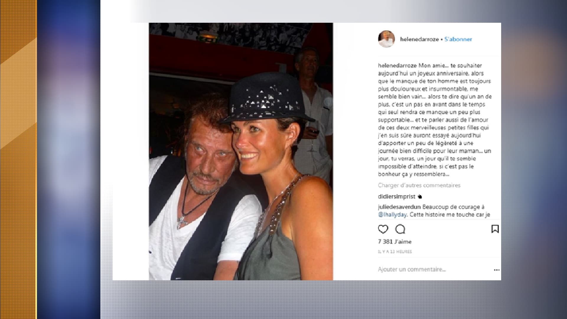 Helene Darroze Son Emouvant Message A Laeticia Pour Son Premier Anniversaire Sans Johnny