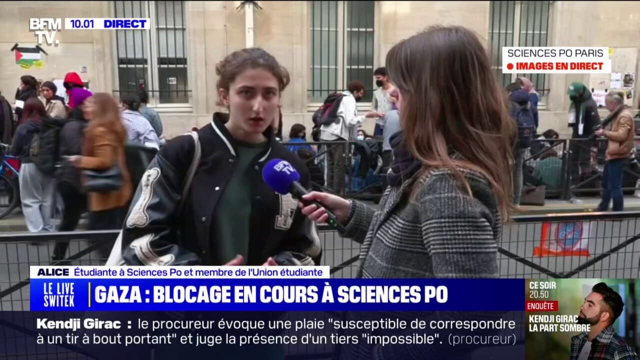 Blocus à Sciences Po Paris: une étudiante évoque les revendications de la  mobilisation pro-Palestine