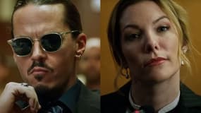 Les acteurs Mark Hapka et Megan Davis dans la peau de Johnny Depp et Amber Heard pour le film "Hot Take".
