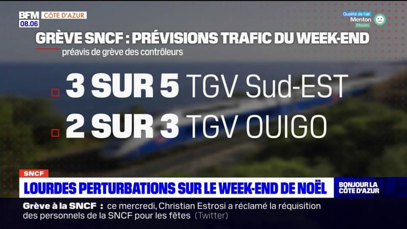 Côte d'Azur: des perturbations ce week-end sur la circulation des trains