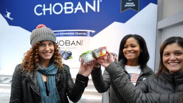 Chobani s'associe à des stars pour promouvoir ses produits, ici la surfeuse des neiges Lindsay Jacobelli en 2013