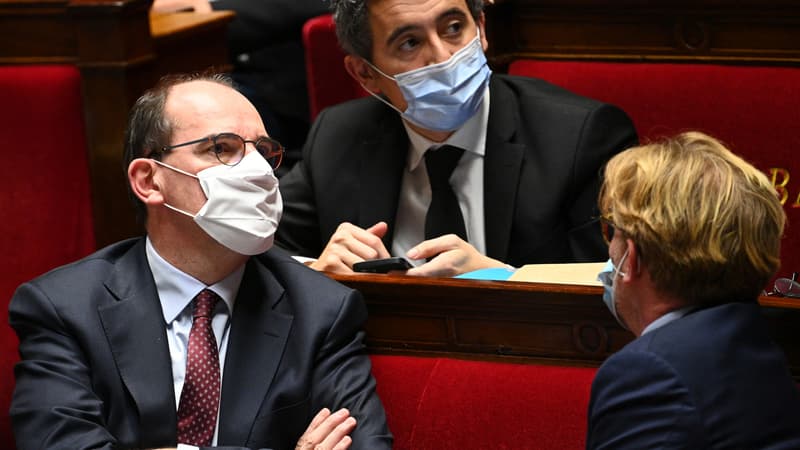 Jean Castex et Gérald Darmanin à l'Assemblée nationale le 24 novembre 2020.