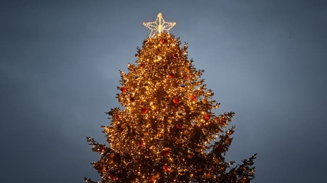 Un sapin de Noël installé à Rome, en Italie, le 4 décembre 2020.