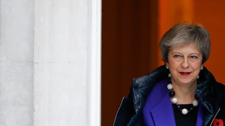 Theresa May quitte le 10, Downing street à Londres, le 31 octobre dernier.