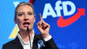 La cheffe de l'AfD Alice Weidel à Berlin le 23 février 2025