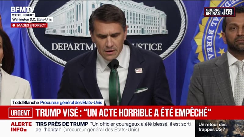 Tirs près de Donald Trump: "La violence n'a aucune place dans la vie civile", rappelle Todd Blanche, procureur général des États-Unis