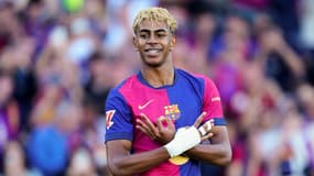 Lamine Yamal lors du match Barça-Villarreal (2-3, Liga), le 18 mai 2025