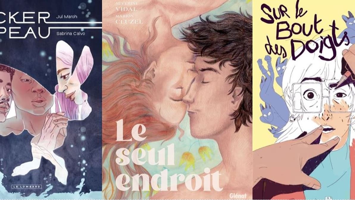 Les couvertures des BD "Hacker la peau", "Le Seul endroit" et "Sur le bout des doigts" Les couvertures des BD "Hacker la peau", "Le Seul endroit" et "Sur le bout des doigts"