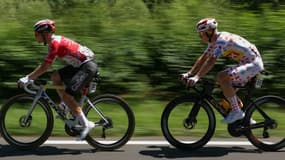 Axel Zingle et Jonas Abrahamsen lors de la 6e étape du Tour de France, le 4 juillet 2024