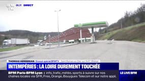 La toiture d'une station-service dans le Rhône s'est effondrée à cause des vents violents