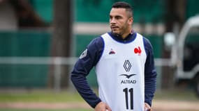 Matthis Lebel en préparation avec le XV de France, janvier 2023