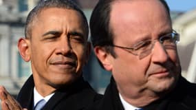 Les présidents américain et français Barack Obama et François Hollande