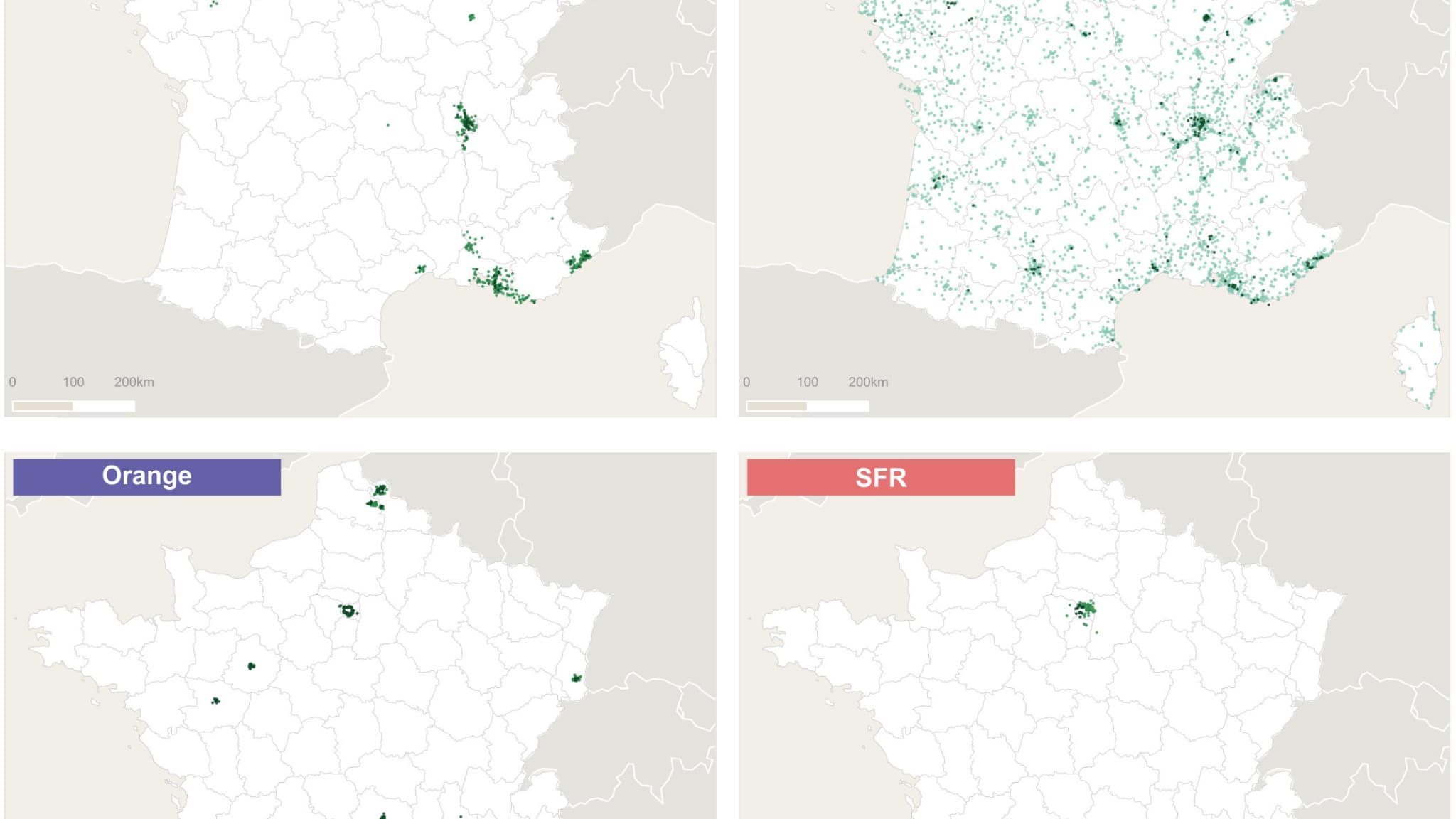 La carte de couverture 5G dévoilée par l'Arcep
