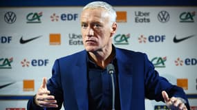 Didier Deschamps en conférence de presse, à Boulogne-Billancourt le 9 novembre 2022