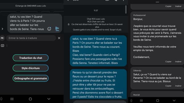 Sur le Samsung Galaxy S24 Ultra, Galaxy AI vous aide à traduire vos SMS ou à leur trouver un style