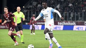 Pape Gueye lors de Metz-OM en février 2022