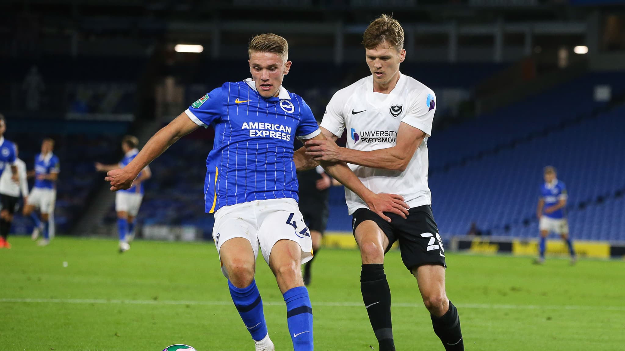 Viktor Gyökeres lors d'un match de Carabao Cup entre Brighton et Portsmouth, le 17/09/2020