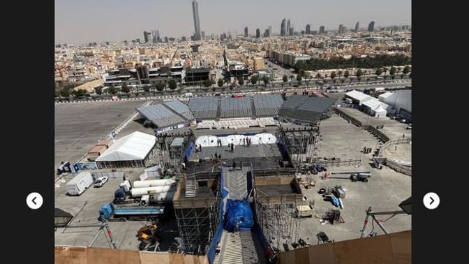 Tanner Hall a publié une photo de la rampe de Big Air à Riyad, le 27 février 2024