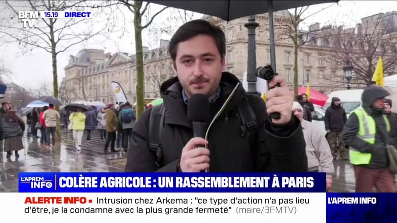 Colère des agriculteurs: un rassemblement de la Confédération paysanne place de la République à Paris