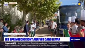 Coupe du monde de rugby: les images de l'arrivée des Springboks dans le Var