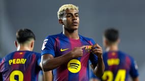 Lamine Yamal lors du match Rayo Vallecano-Barça (1-1, Liga), le 31 août 2025