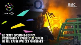 Liga portugaise - Le derby Sporting-Benfica interrompu par un départ de feu causé par des fumigènes