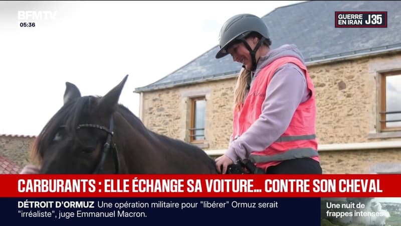 Carburants: elle troque sa voiture contre son cheval