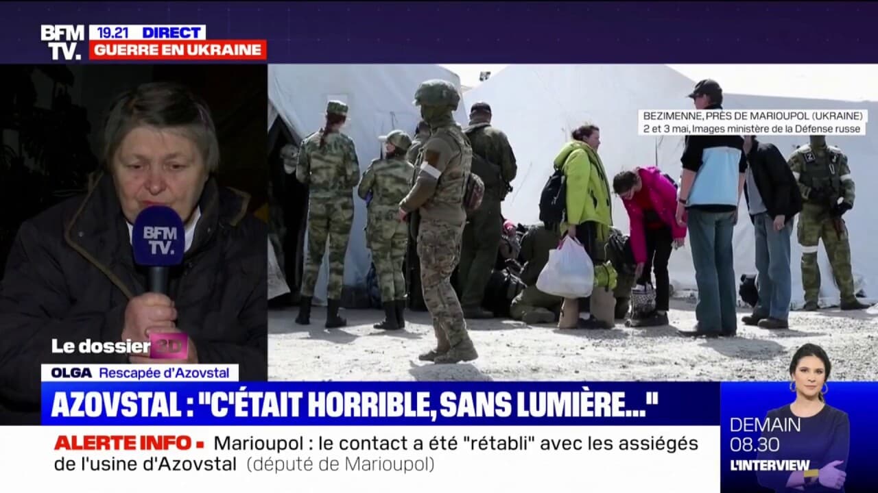 Une rescapée d'Azovstal raconte être passée par "un camp de filtration