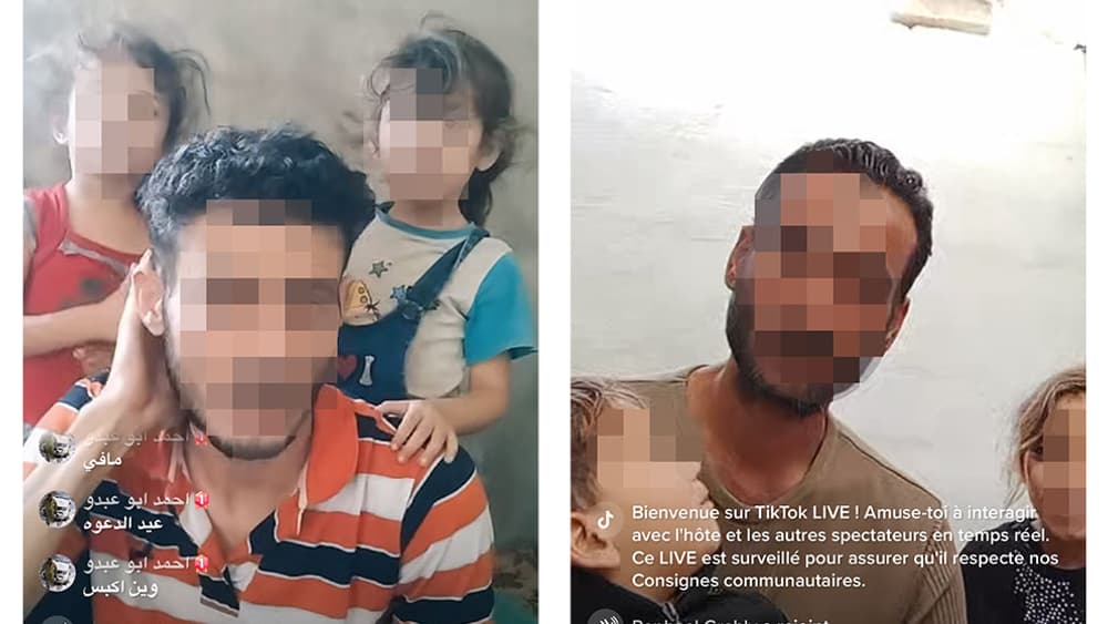 Capture d'écran de vidéos diffusées sur TikTok le 12 octobre 2022