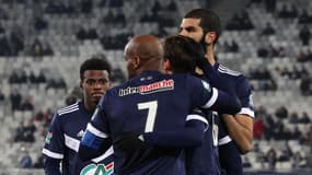 Célébration d'un but inscrit en Coupe de France