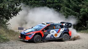 Ott Tanak lors du Rallye de l'Acropole (Grèce), le 28 juin 2025.