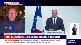 Selon Bernard Laporte, "si on prend les clubs de la Fédération française de rugby, on va avoir 27 millions d'euros de pertes nettes sur l'exercice"