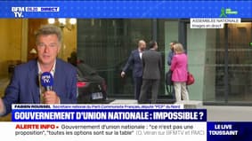 Fabien Roussel: "Il y a une telle défiance envers la politique d'Emmanuel Macron que je ne vois pas de quelle manière nous pouvons participer à un gouvernement d'union nationale"