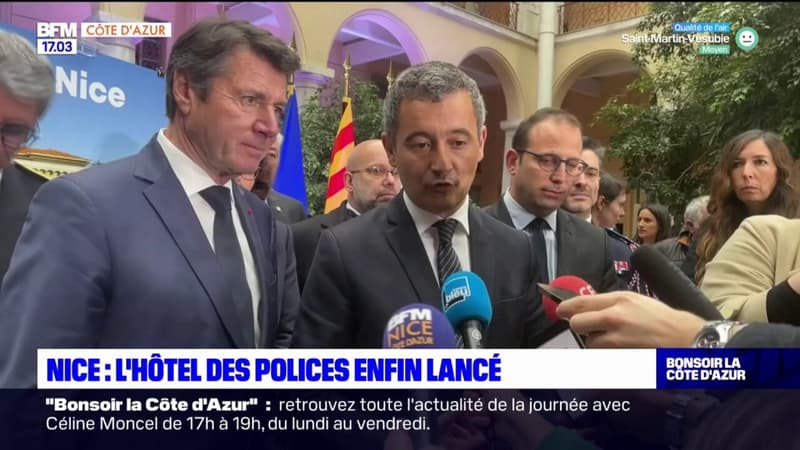 Nice: l'hôtel des polices lancé, en présence de Gérald Darmanin et Christian Estrosi