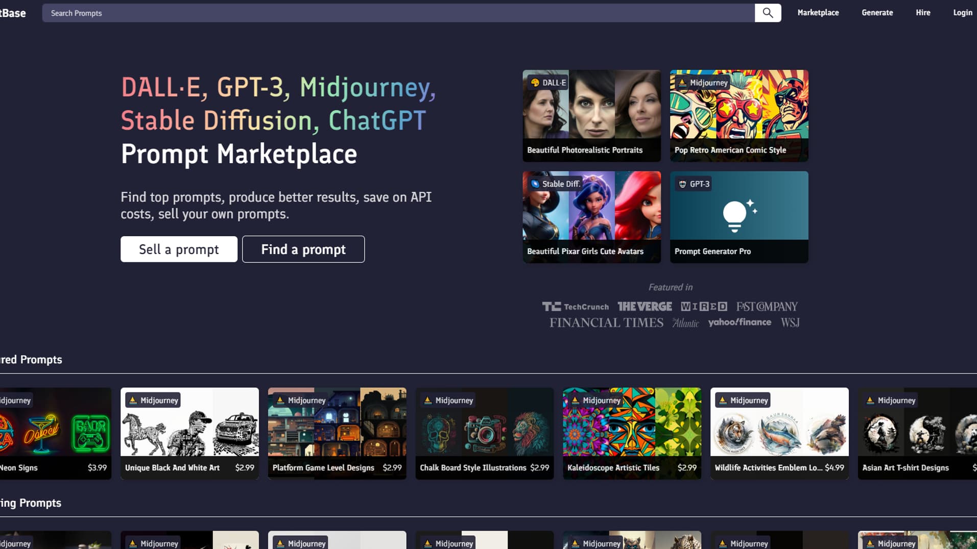 PromptBase est une marketplace offrant les meilleures demandes possibles pour les outils d'intelligence artificielle.